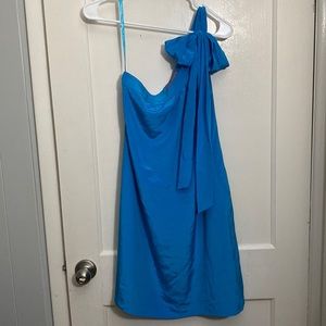 Blue Banana Republic one shoulder dress.